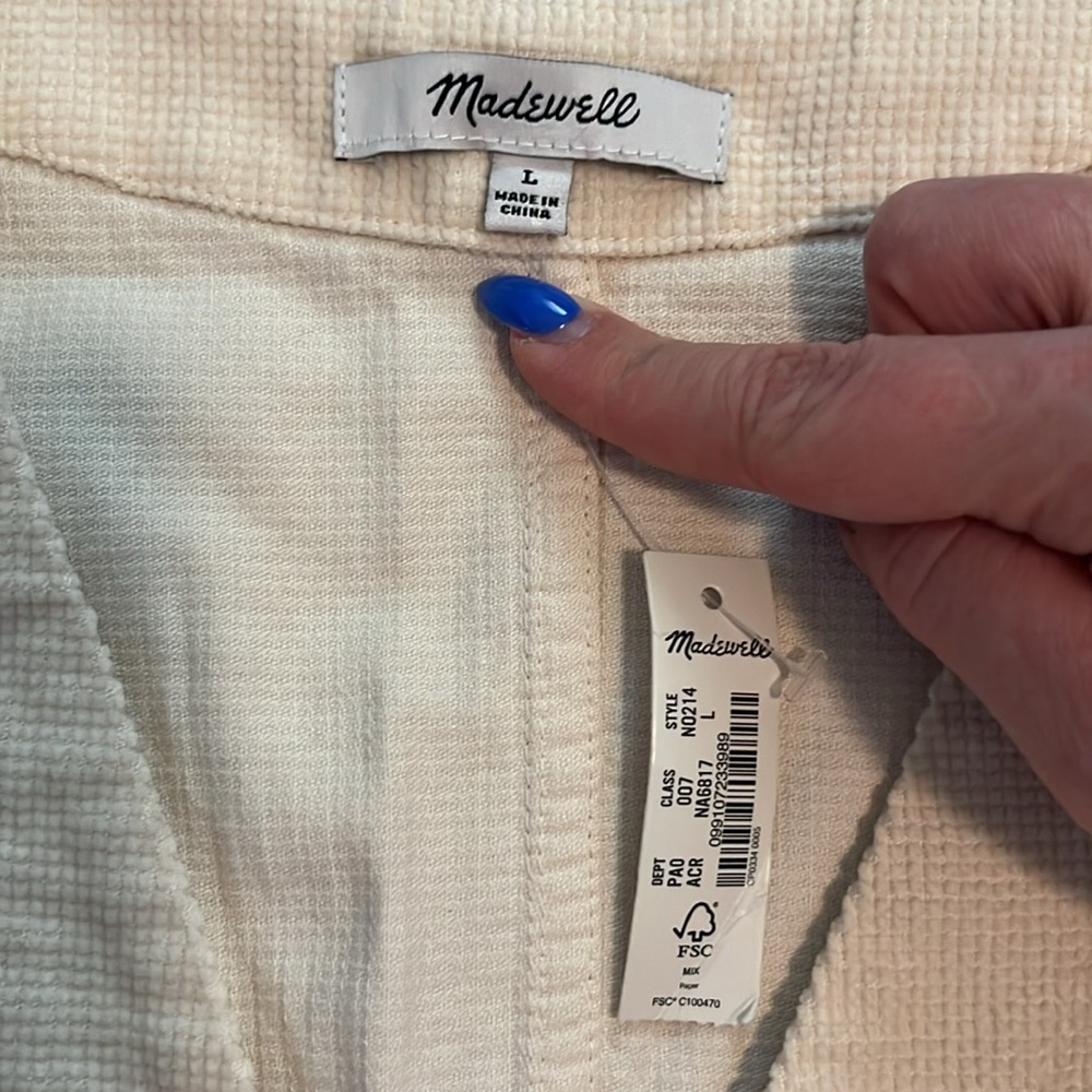 Madewell Cream V-Neck Top - Picture 2 of 7